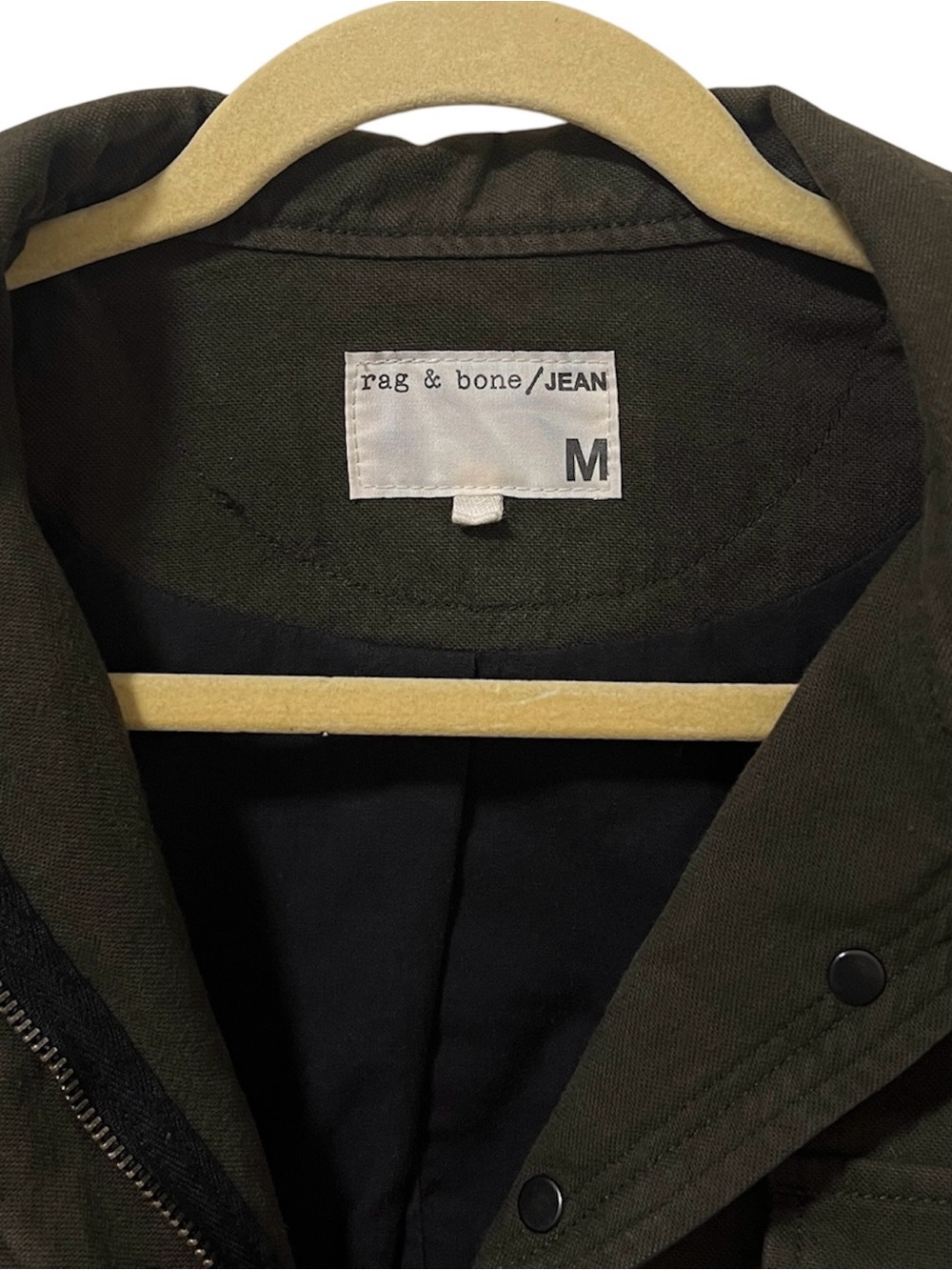 Rag & Bone M15 Cropped Military Jean Jacket M Fatigue Olive Green - Picture 3 of 9